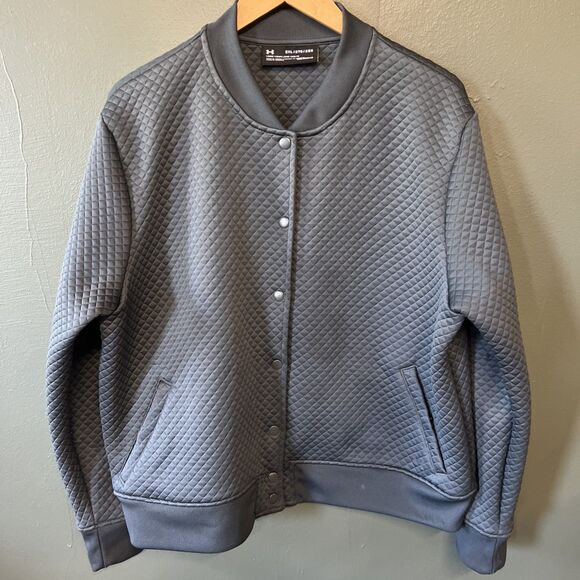 Under Armour Jacket Mens Gray 2XL Coldgear Button - Picture 1 of 4